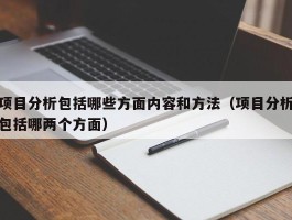 项目分析包括哪些方面内容和方法（项目分析包括哪两个方面）