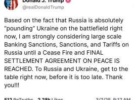 突发！特朗普宣布考虑对俄实施大规模制裁！还致信伊朗领导人，称“愿通过谈判达成协议”！国际油价大涨