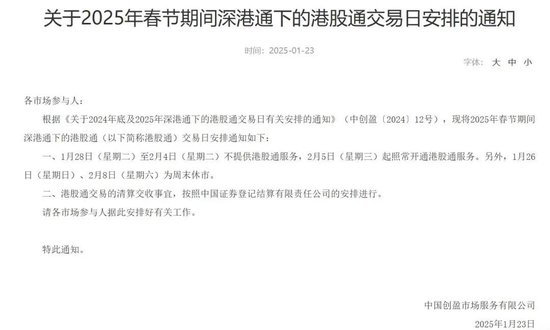 沪深交易所最新发布!1月28日至2月4日休市